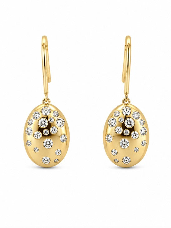 1.72 Ctw Lab Grown Diamond Earring in 925 Yellow Gold Plated