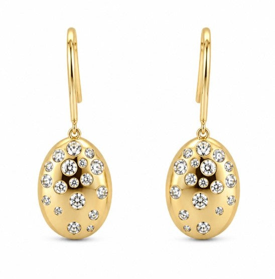 1.72 Ctw Lab Grown Diamond Earring in 925 Yellow Gold Plated