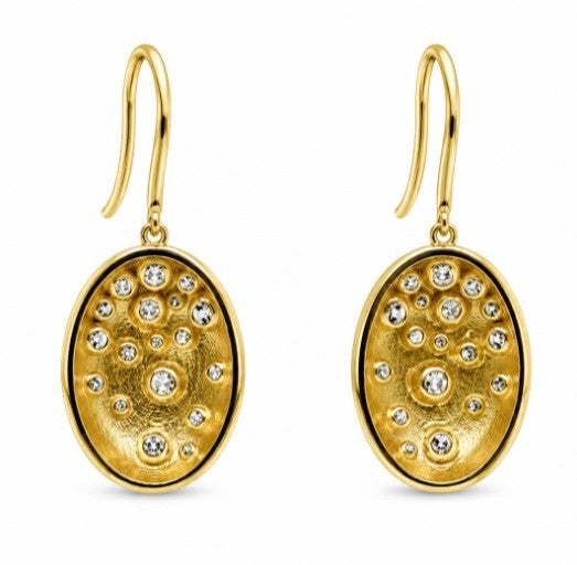 1.72 Ctw Lab Grown Diamond Earring in 925 Yellow Gold Plated