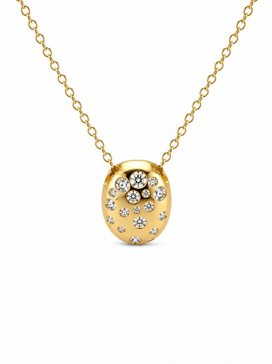 0.90 Ctw Lab Grown Diamond Necklace in 925 Yellow Gold Plated