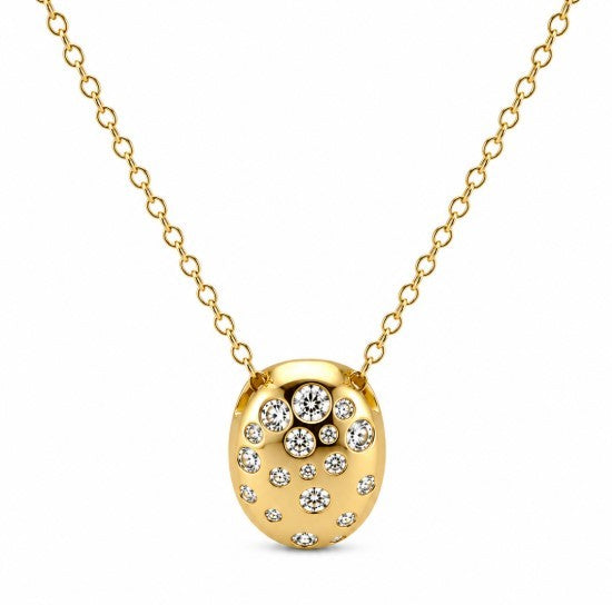 0.90 Ctw Lab Grown Diamond Necklace in 925 Yellow Gold Plated