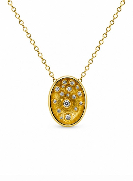 0.90 Ctw Lab Grown Diamond Necklace in 925 Yellow Gold Plated