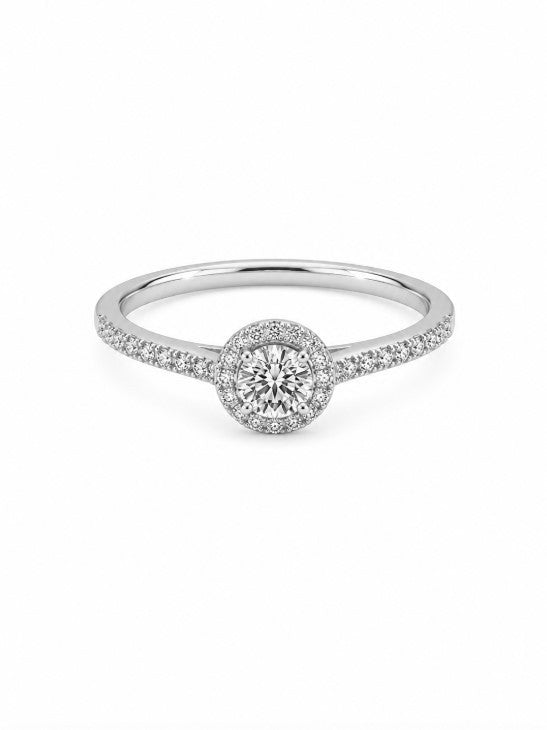 0.49 Ctw Lab Grown Diamond Ring in 925 Platinum Plated