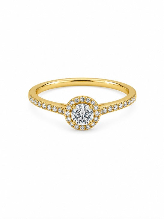 0.49 Ctw Lab Grown Diamond Ring in 925 Yellow Gold Plated