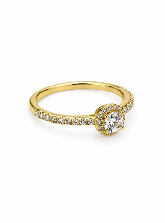 0.49 Ctw Lab Grown Diamond Ring in 925 Yellow Gold Plated