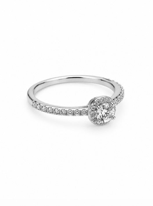 0.49 Ctw Lab Grown Diamond Ring in 925 Platinum Plated