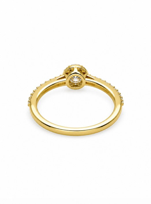 0.49 Ctw Lab Grown Diamond Ring in 925 Yellow Gold Plated