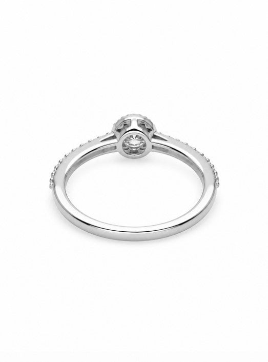 0.49 Ctw Lab Grown Diamond Ring in 925 Platinum Plated