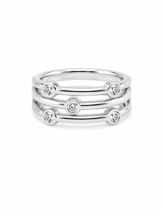 0.24 Ctw Lab Grown Diamond Ring in 925 Platinum Plated