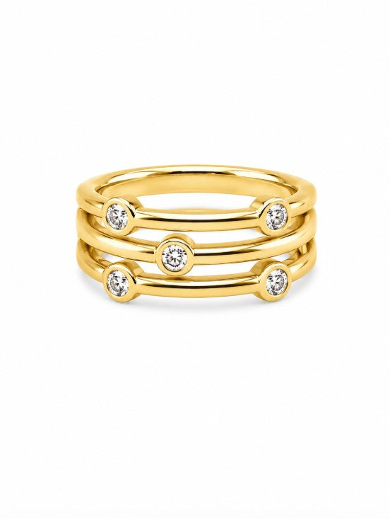 0.24 Ctw Lab Grown Diamond Ring in 925 Yellow Gold Plated