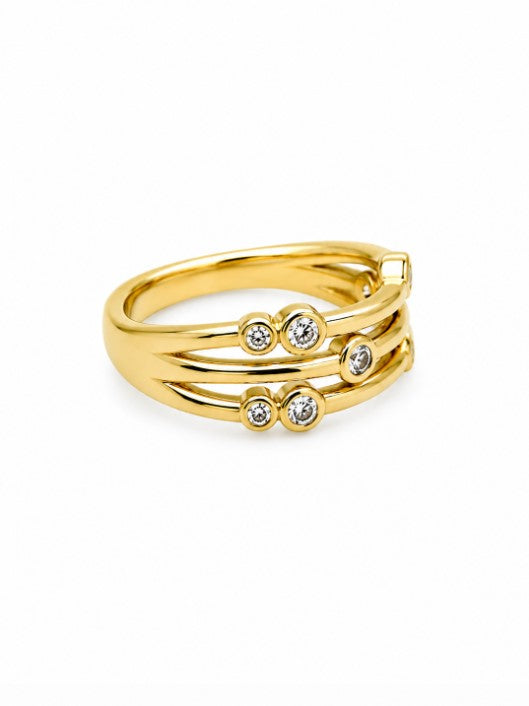 0.24 Ctw Lab Grown Diamond Ring in 925 Yellow Gold Plated