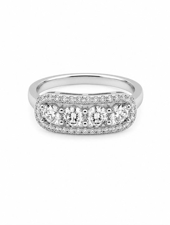 1.24 Ctw Lab Grown Diamond Ring in 925 Platinum Plated