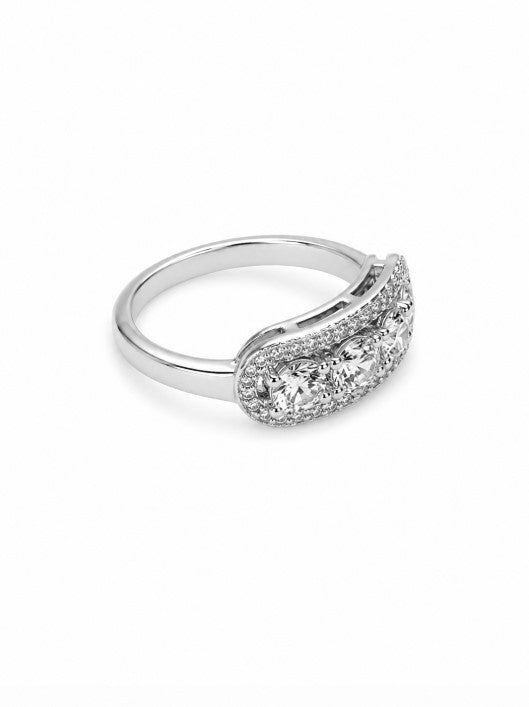 1.24 Ctw Lab Grown Diamond Ring in 925 Platinum Plated