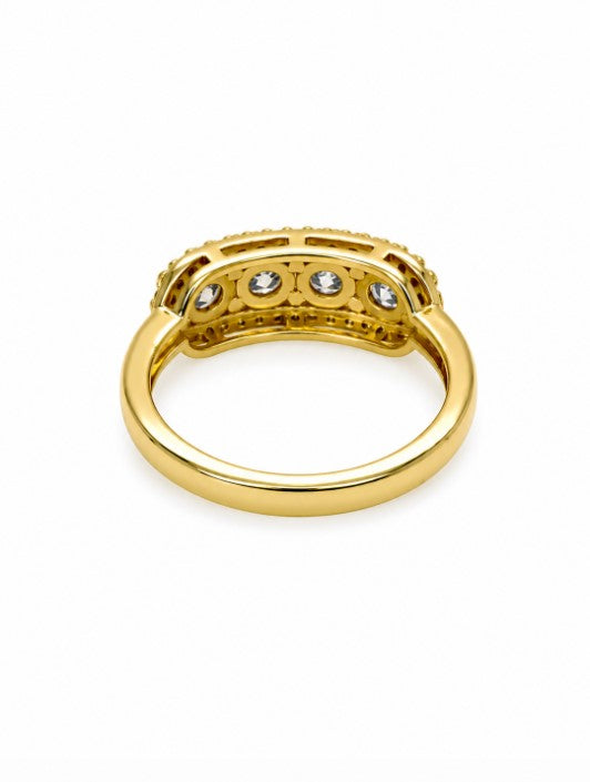 1.24 Ctw Lab Grown Diamond Ring in 925 Yellow Gold Plated