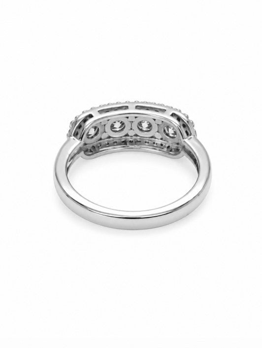1.24 Ctw Lab Grown Diamond Ring in 925 Platinum Plated