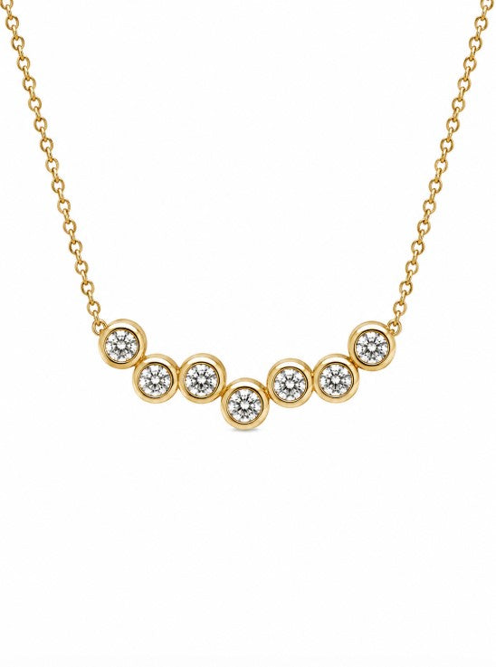 0.78 Ctw Lab Grown Diamond Necklace in 925 Yellow Gold Plated