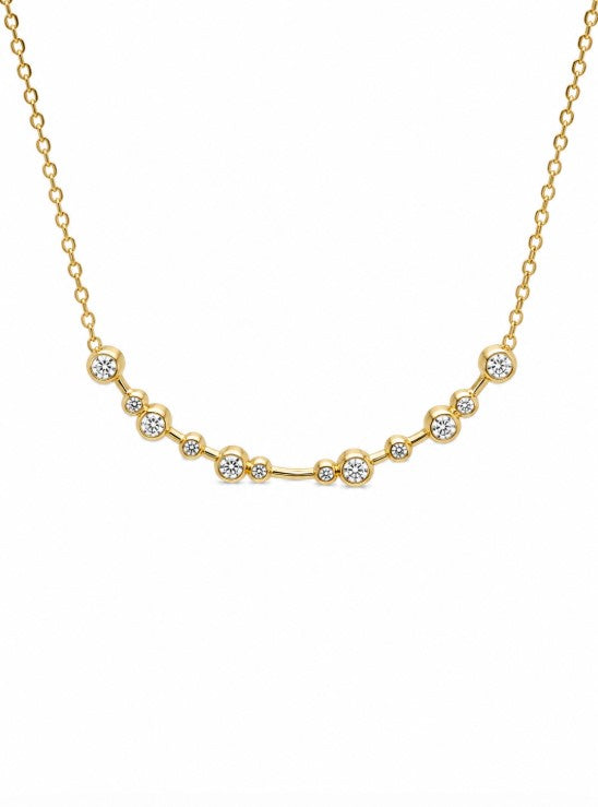 0.26 Ctw Lab Grown Diamond Necklace in 925 Yellow Gold Plated