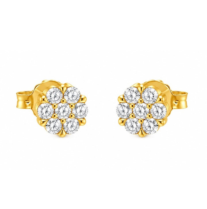1.43 Ctw Lab Grown Diamond Earring in 925 Yellow Gold Plated