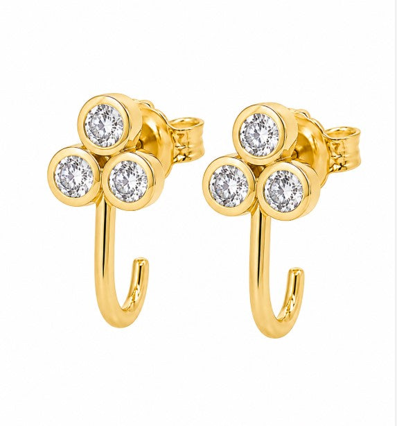 0.51 Ctw Lab Grown Diamond Earring in 925 Yellow Gold Plated