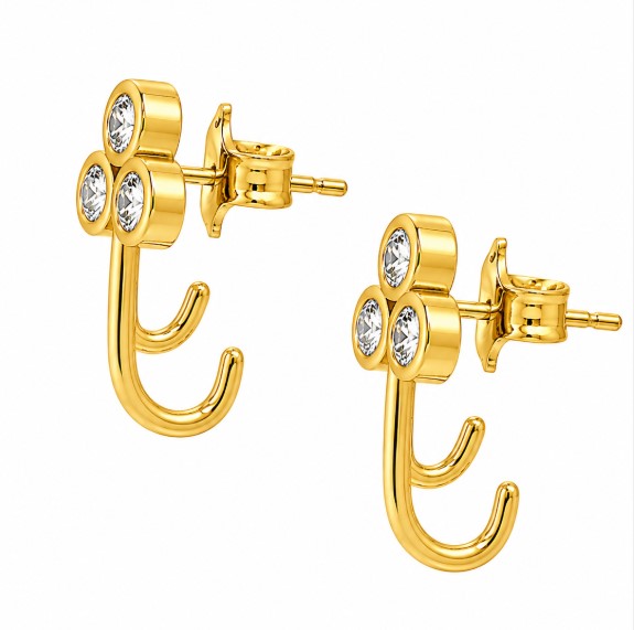0.51 Ctw Lab Grown Diamond Earring in 925 Yellow Gold Plated