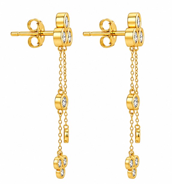0.85 Ctw Lab Grown Diamond Earring in 925 Yellow Gold Plated