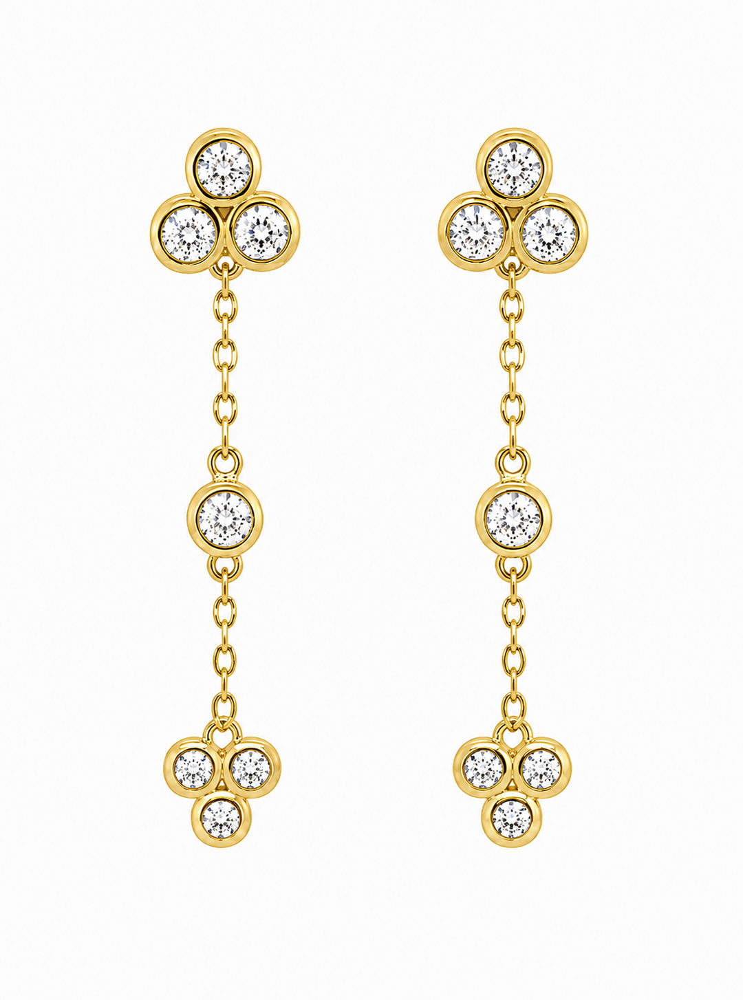 0.85 Ctw Lab Grown Diamond Earring in 925 Yellow Gold Plated