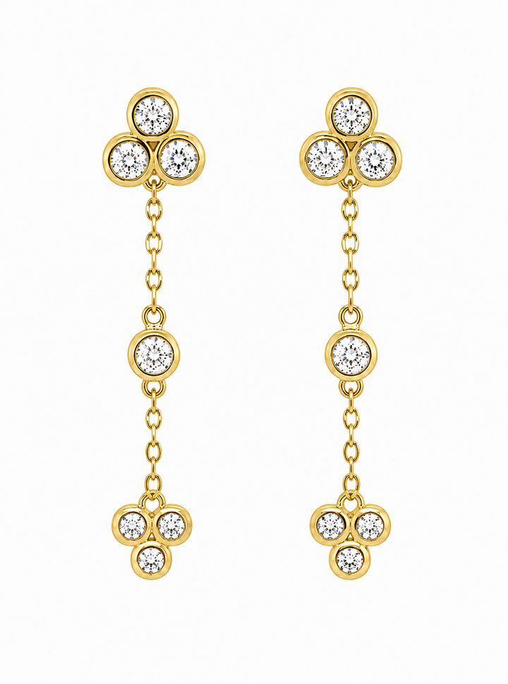 0.85 Ctw Lab Grown Diamond Earring in 925 Yellow Gold Plated