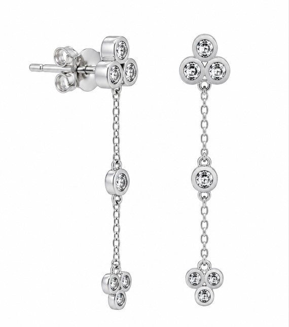 0.85 Ctw Lab Grown Diamond Earring in 925 Platinum Plated