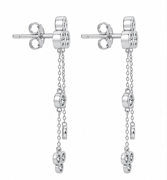 0.85 Ctw Lab Grown Diamond Earring in 925 Platinum Plated