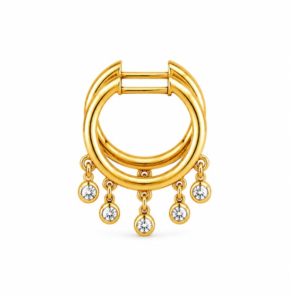 1.14 Ctw Lab Grown Diamond Earring in 925 Yellow Gold Plated