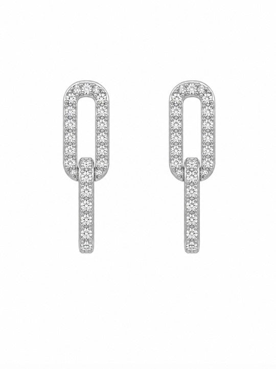 1.24 Ctw Lab Grown Diamond Earring in 925 Platinum Plated