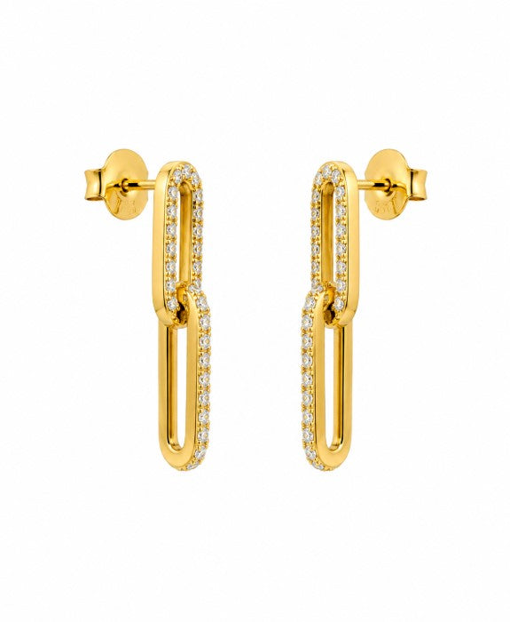 1.24 Ctw Lab Grown Diamond Earring in 925 Yellow Gold Plated