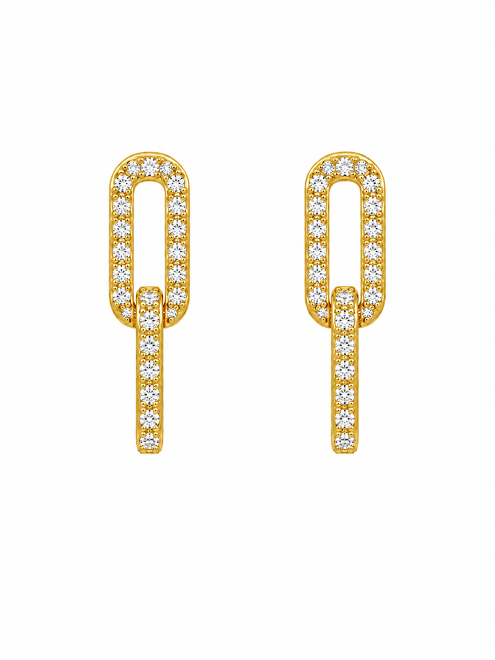 1.24 Ctw Lab Grown Diamond Earring in 925 Yellow Gold Plated