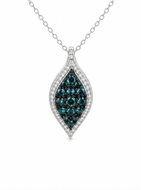1.28 Ctw Lab Grown Diamond Pendant in 925 Two Tone