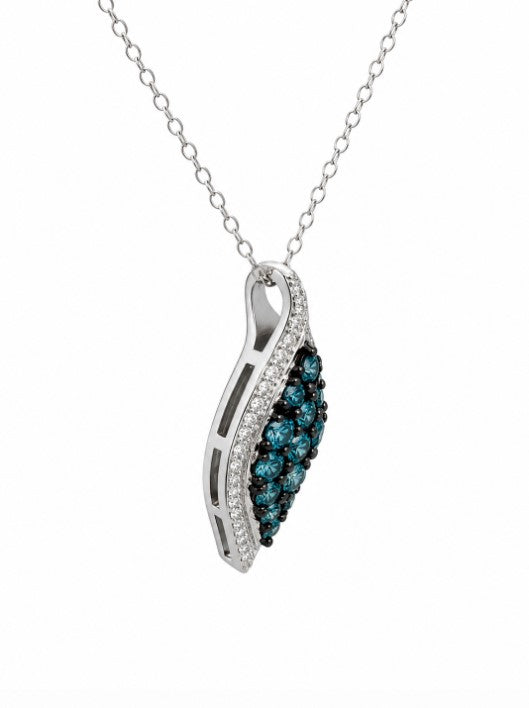 1.28 Ctw Lab Grown Diamond Pendant in 925 Two Tone
