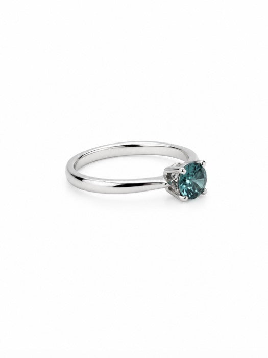 0.71 Ctw Blue Lab Grown Diamond Ring in 925 Platinum Plated
