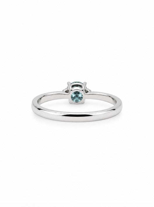 0.71 Ctw Blue Lab Grown Diamond Ring in 925 Platinum Plated
