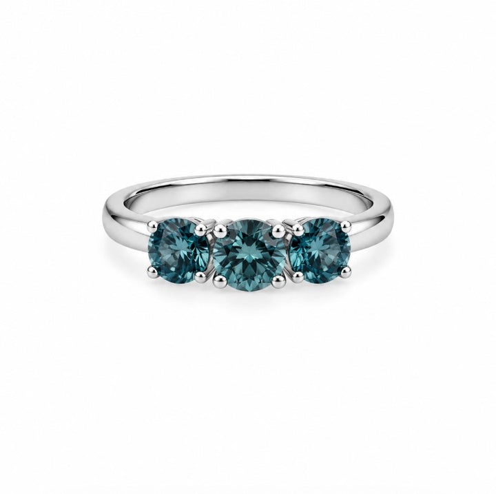 2.27 Ctw Blue Lab Grown Diamond Ring in 925 Platinum Plated