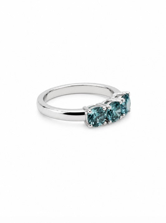 2.27 Ctw Blue Lab Grown Diamond Ring in 925 Platinum Plated