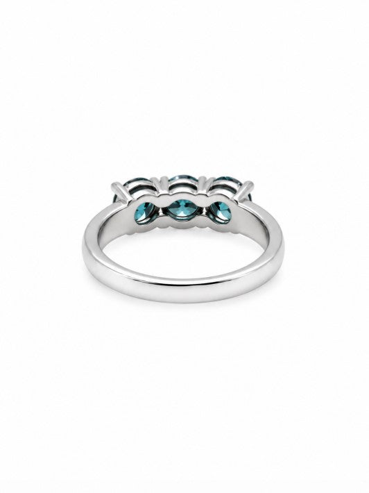 2.27 Ctw Blue Lab Grown Diamond Ring in 925 Platinum Plated