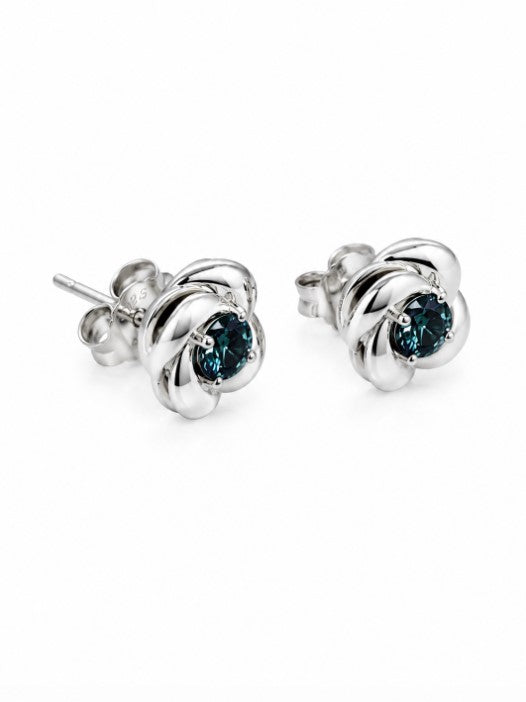 0.66 Ctw Blue Lab Grown Diamond Earring in 925 Platinum Plated