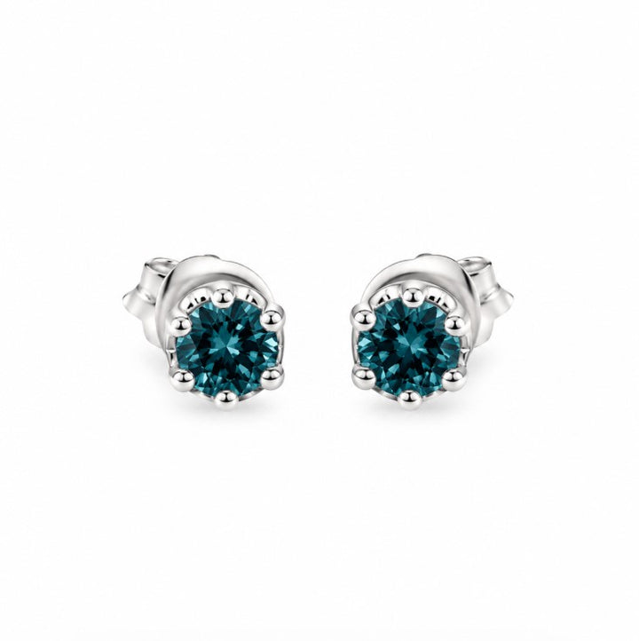0.91 Ctw Blue Lab Grown Diamond Earring in 925 Platinum Plated