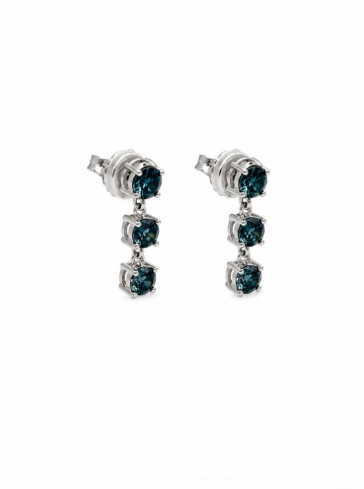 2.20 Ctw Blue Lab Grown Diamond Earring in 925 Platinum Plated