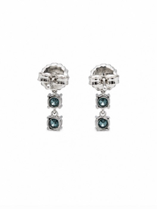 2.20 Ctw Blue Lab Grown Diamond Earring in 925 Platinum Plated