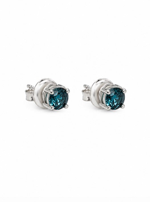 1.21 Ctw Blue Lab Grown Diamond Earring in 925 Platinum Plated