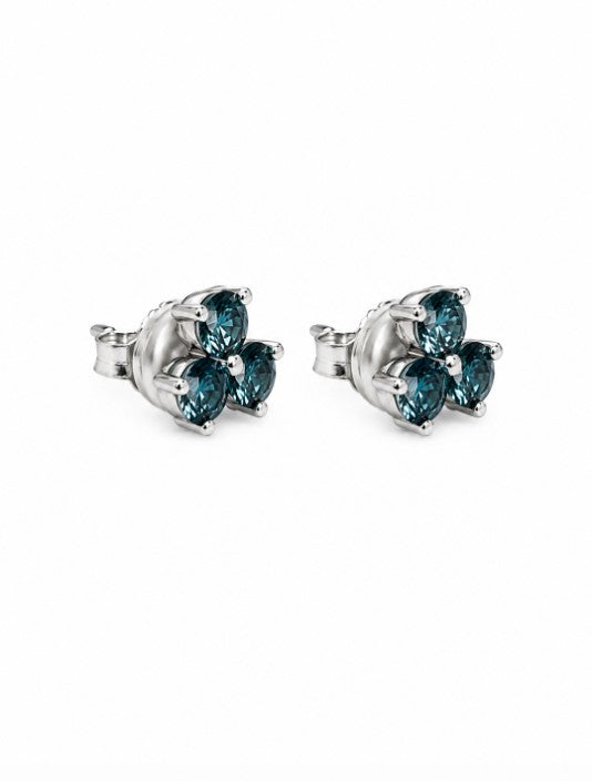 1.73 Ctw Blue Lab Grown Diamond Earring in 925 Platinum Plated