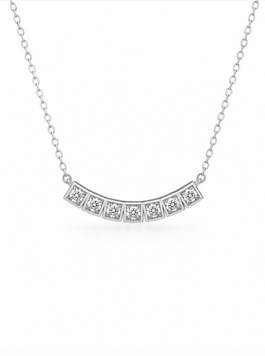 1.20 DEW Moissanite Necklace in 925 Platinum Plated
