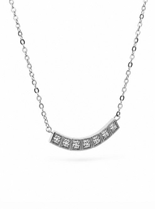 1.20 DEW Moissanite Necklace in 925 Platinum Plated