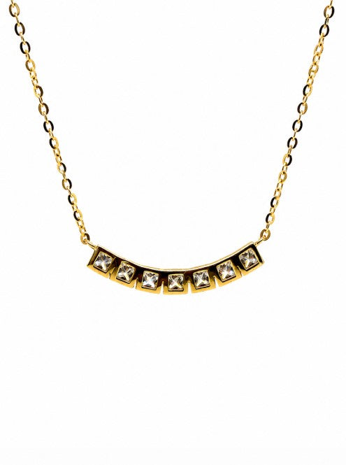 1.20 DEW Moissanite Necklace in 925 Yellow Gold Plated