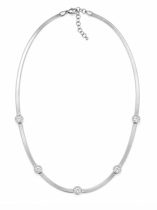 1.30 DEW Moissanite Necklace in 925 Platinum Plated